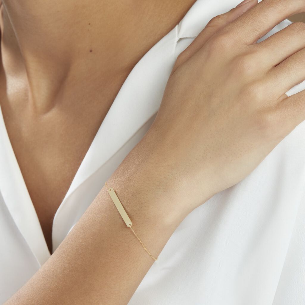 Bracelet Barrette Gravable Or Jaune