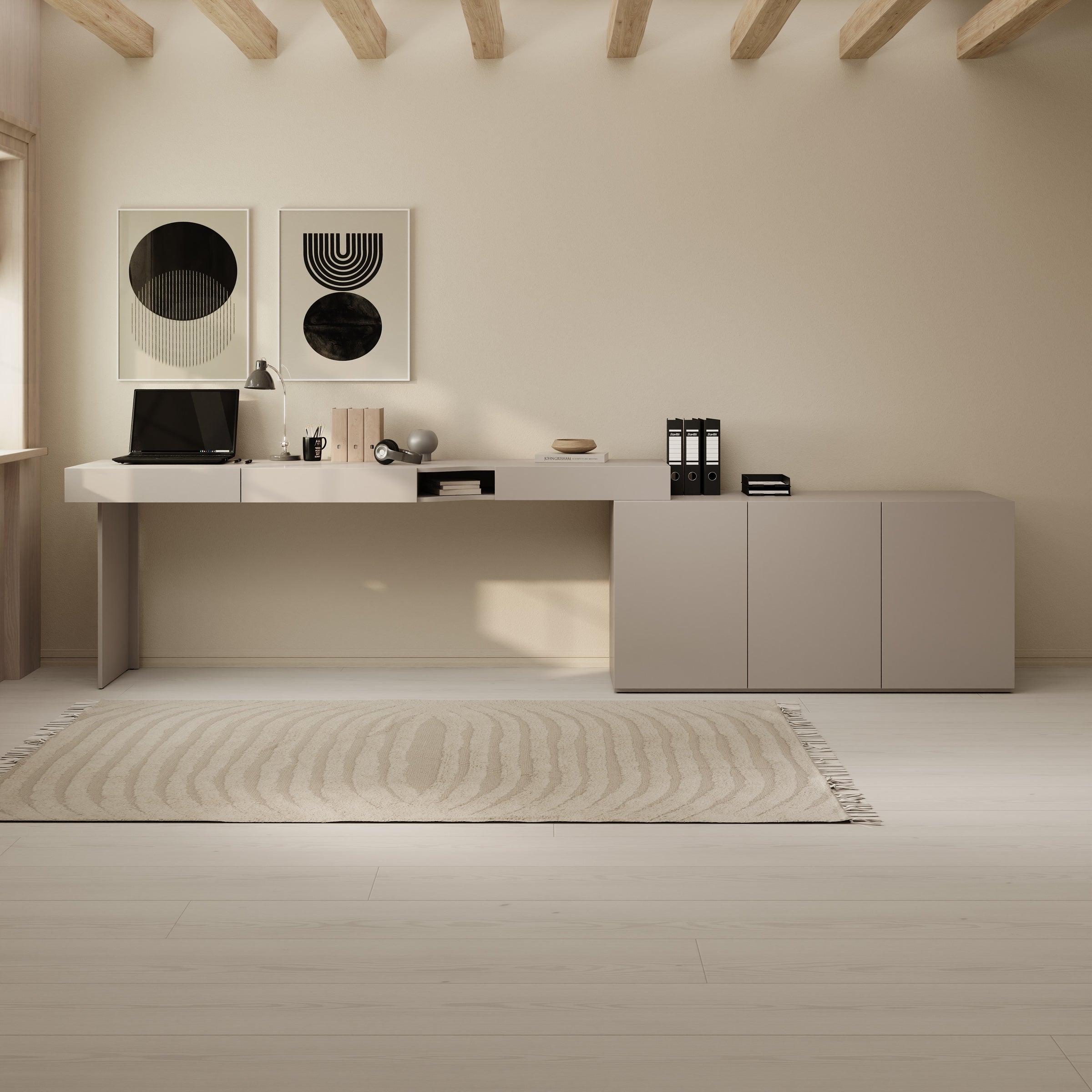 Whenua - Bureau links - Beige - 301x55x79 cm