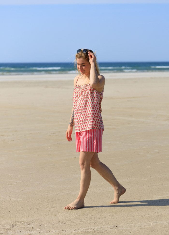 Black Colour Bcflora Shorts pink stripe