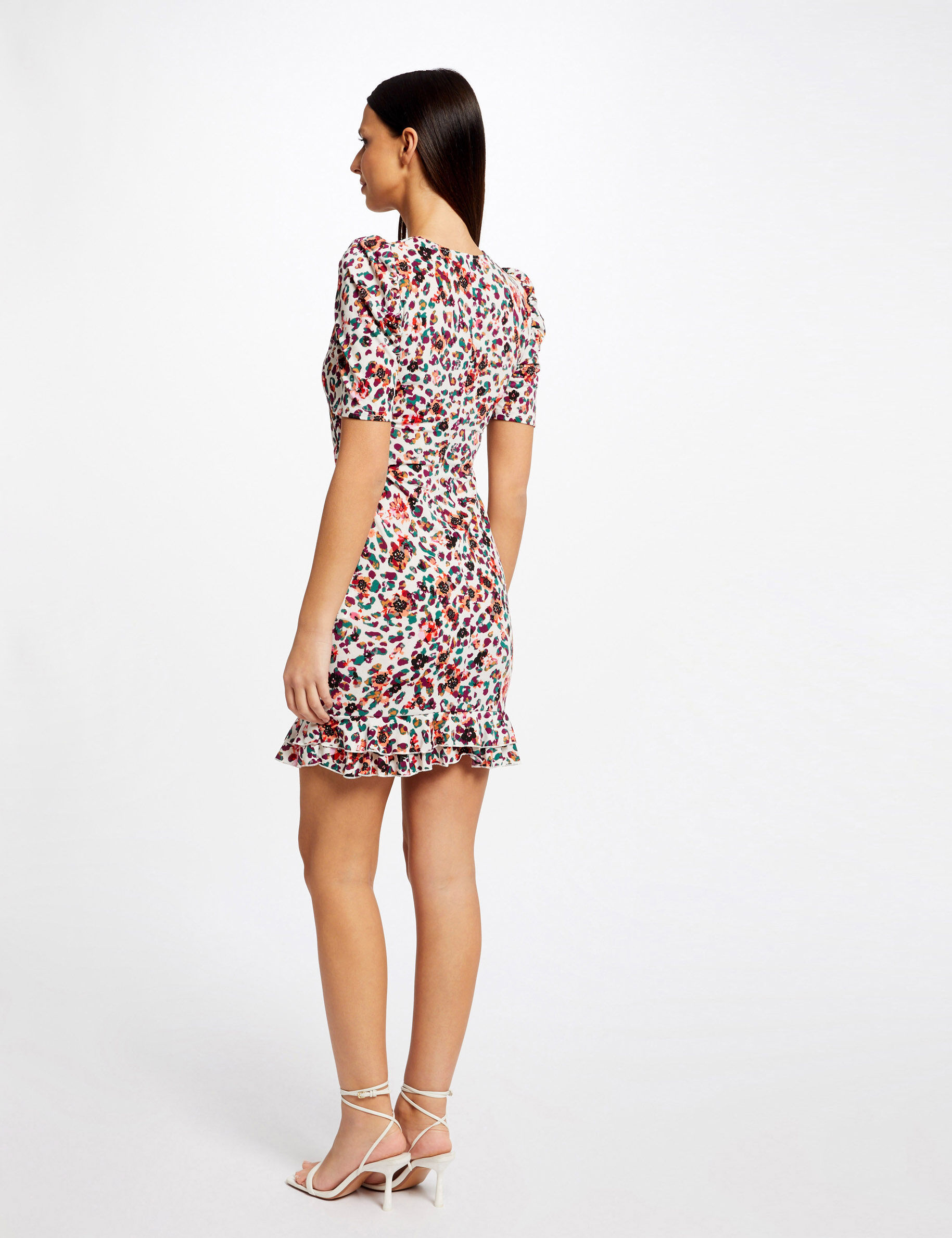 Robe ajustée froncée imprimé floral multico femme - multico