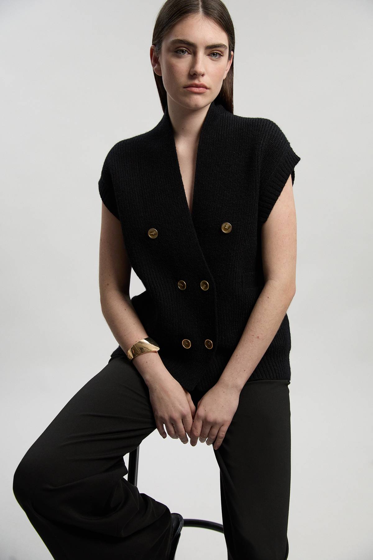 KarenMillen Débardeur Sans Manches En Maille Avec Détail Boutons