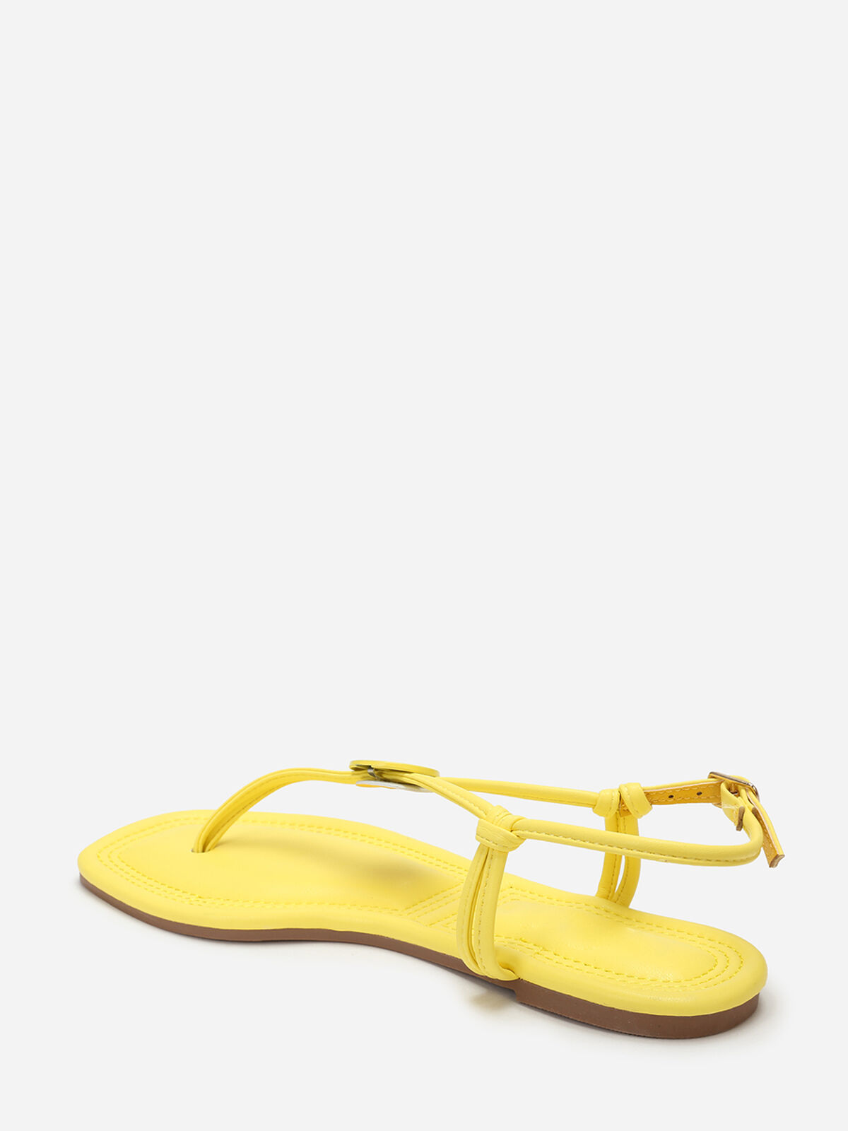 Nu-pieds à empiècement rond- Jaune