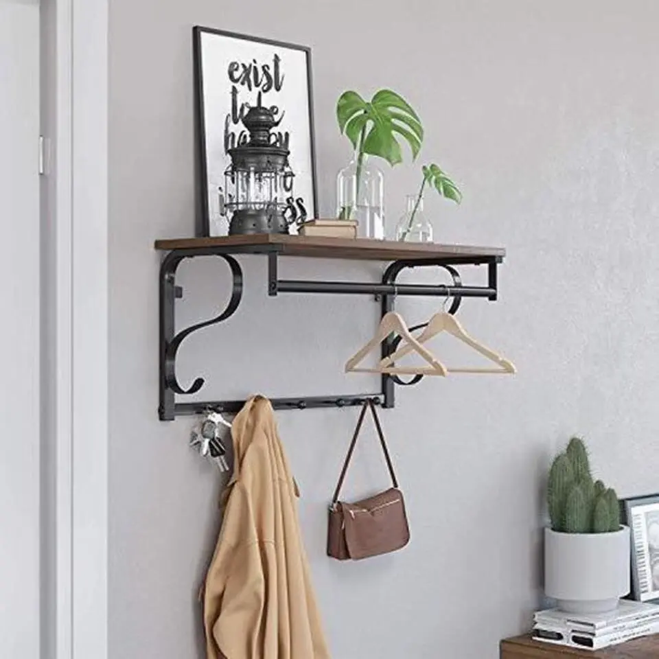 Parya Home - Wandkapstok - Metaal - Bruin