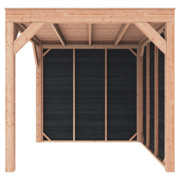 Overkapping Douglas Zwart Zweeds Rabat 255x255cm