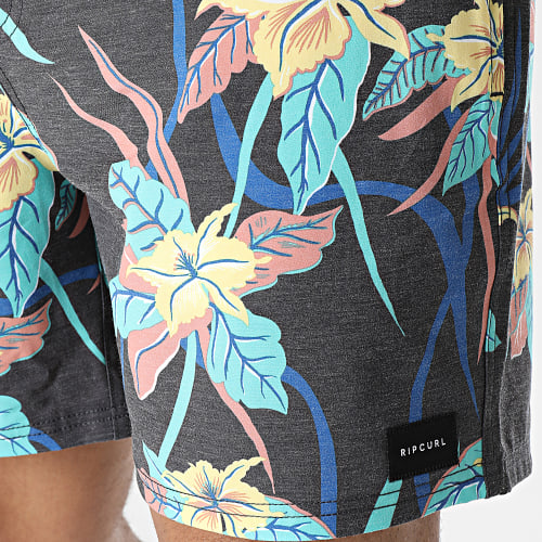 Short De Bain Combined Volley 04KMBO Gris Anthracite Chiné Floral
