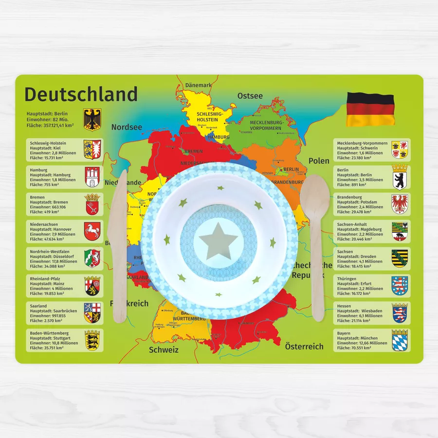 Nikima Platzset stabiles Vinyl Tischset - Deutschland mehrfarbig