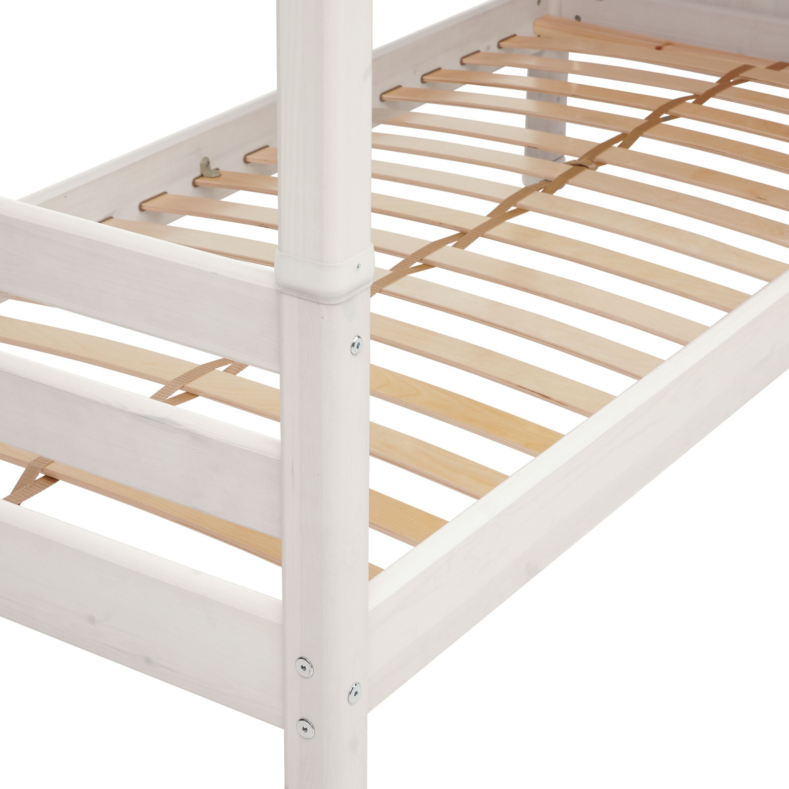 Flexa CLASSIC TREE HOUSE Halbes Baumhaus inkl. Einzelbett - White Wash / B: 112.0 cm x T: 210.0 cm x H: 154.0 cm