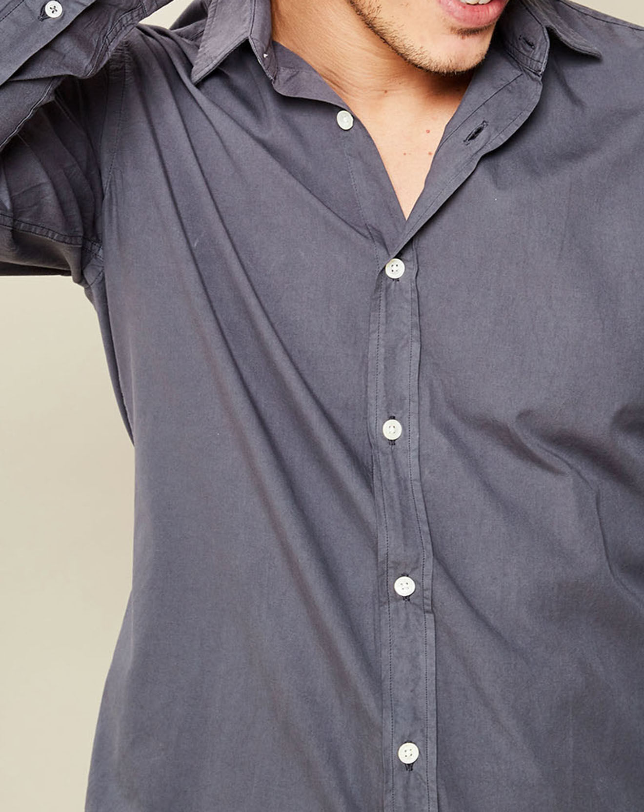 Hartford Chemise Slim Sammy Pat gris