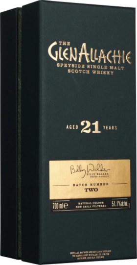 GLENALLACHIE 21 YEARS CASK STRENGTH BATCH NUMBER TWO 70CL