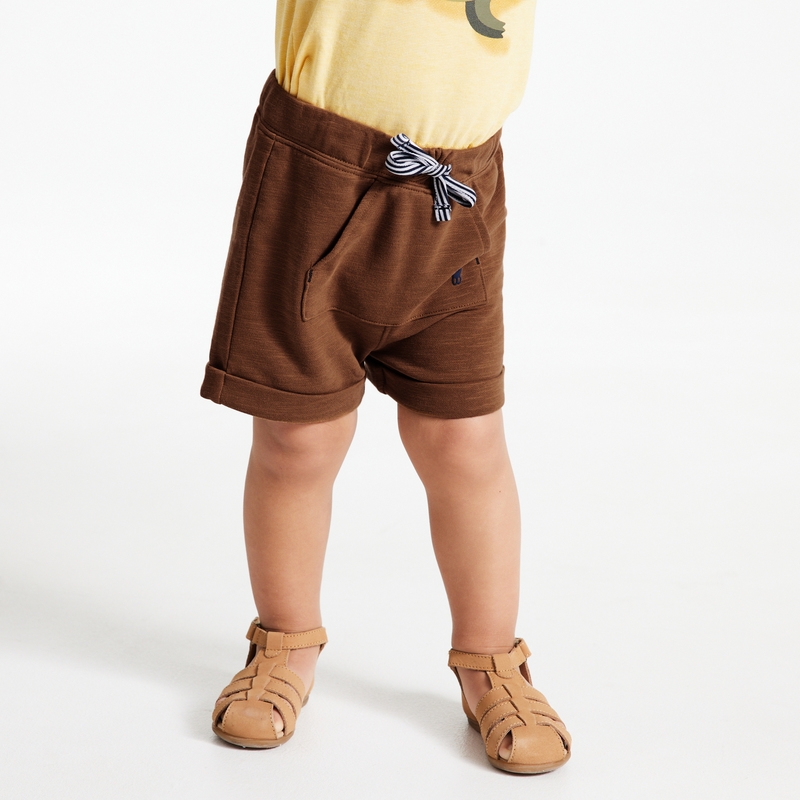 Short molleton marron bébé garçon