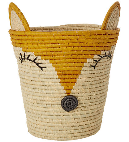 Rice Aufbewahrungskorb - Raffia/Algen - 20x30 cm - Gelb/Fuchs