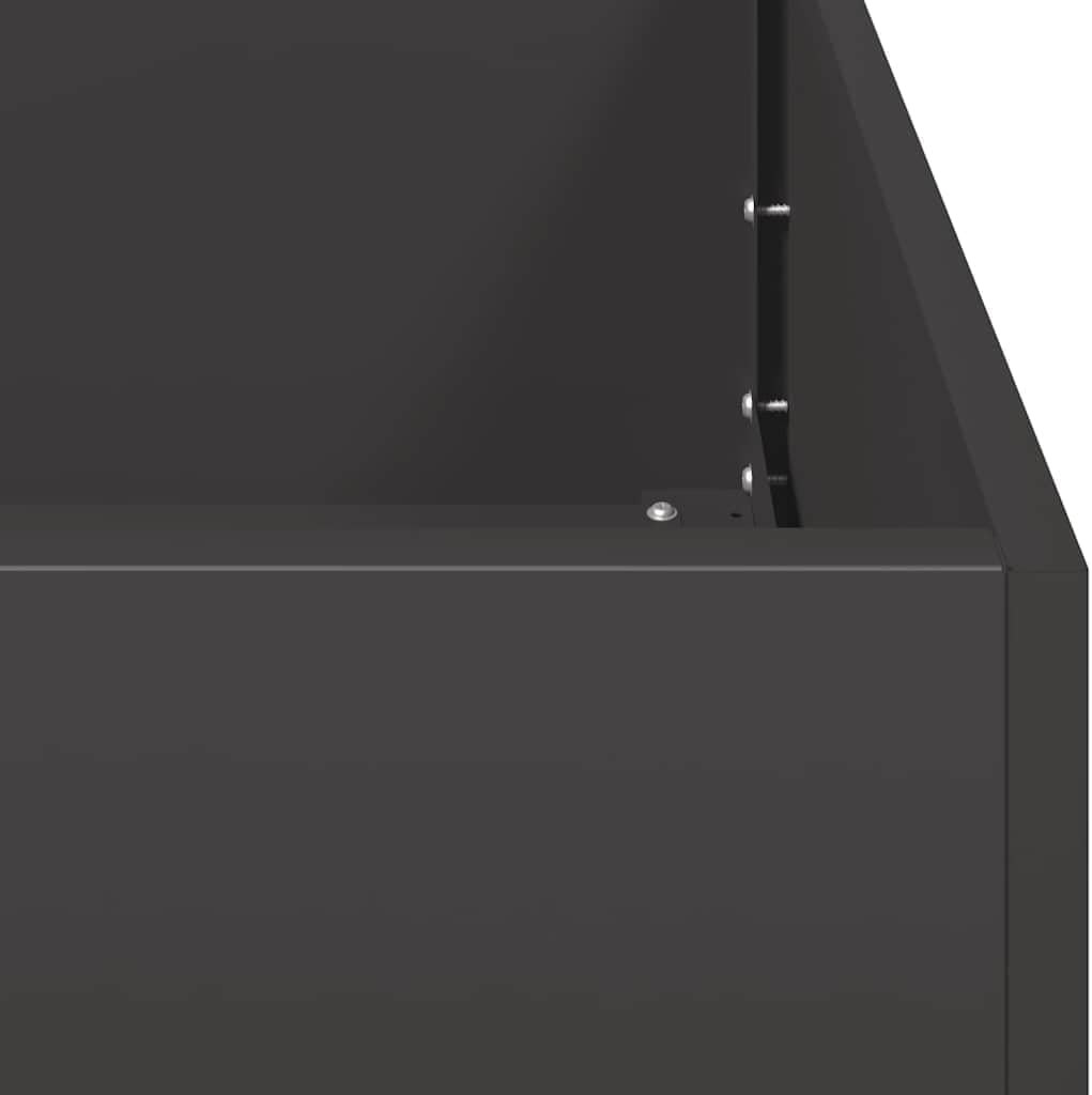 vidaXL Pflanzkübel Schwarz 360x80x40 cm Stahl, Pflanzschale, Garten-Garten-Pflanzkübel, Outdoor-Pflanzgefäß, Hochbeet, Pflanzgefäß, Blumenkasten