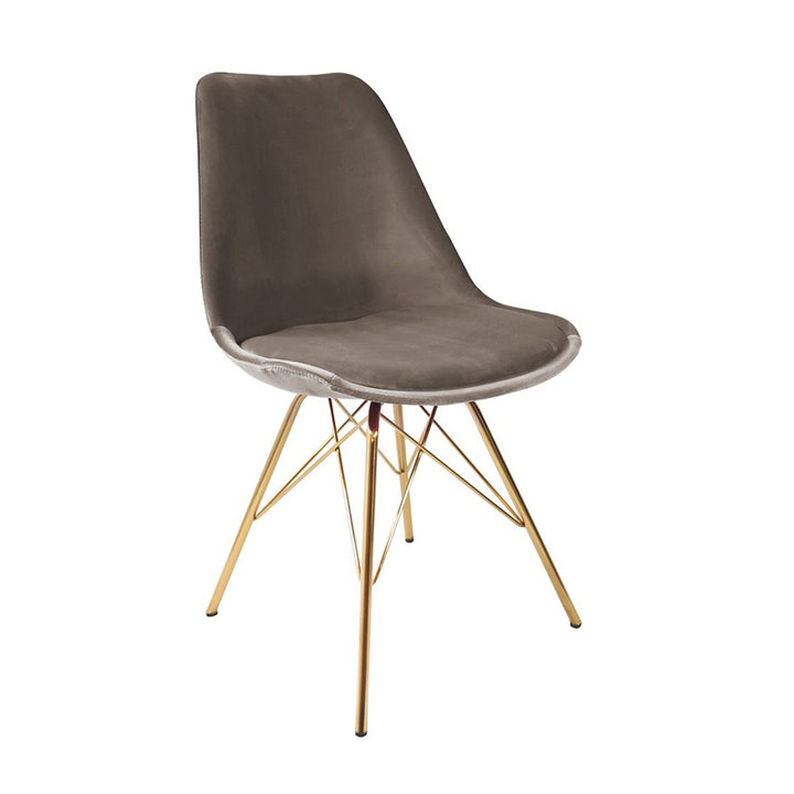 Kick collection - Stoel Velvet Taupe - Goud frame