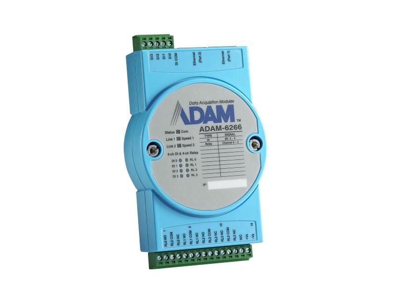 Advantech Smart I/O Modul ADAM-6266-B 4-CH Relay Output Modbus TCP Module mit 4-CH DI, verkettbar