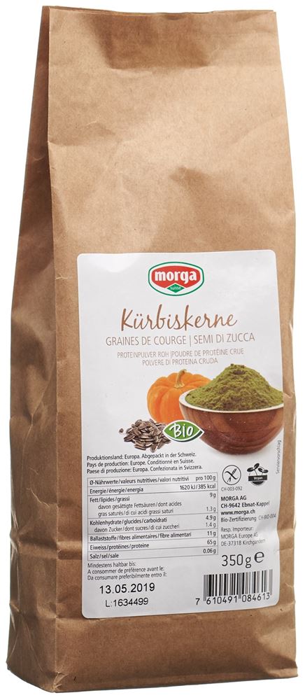 MORGA Kürbiskernprotein Plv roh glutenfrei Bio Btl 350 g