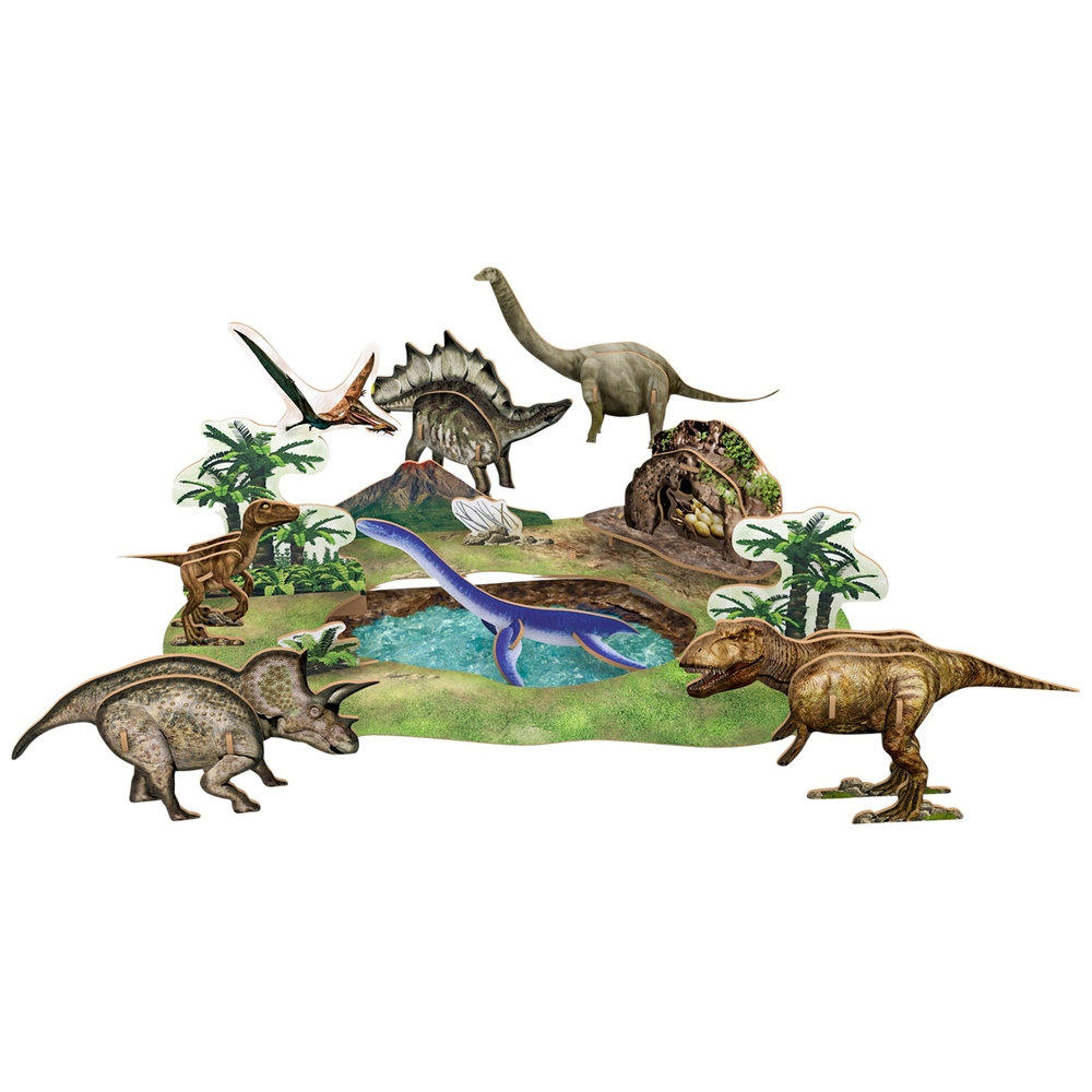 National Geographic Kids: 43-teiliges 3D-Puzzle „Dinosaurierpark“