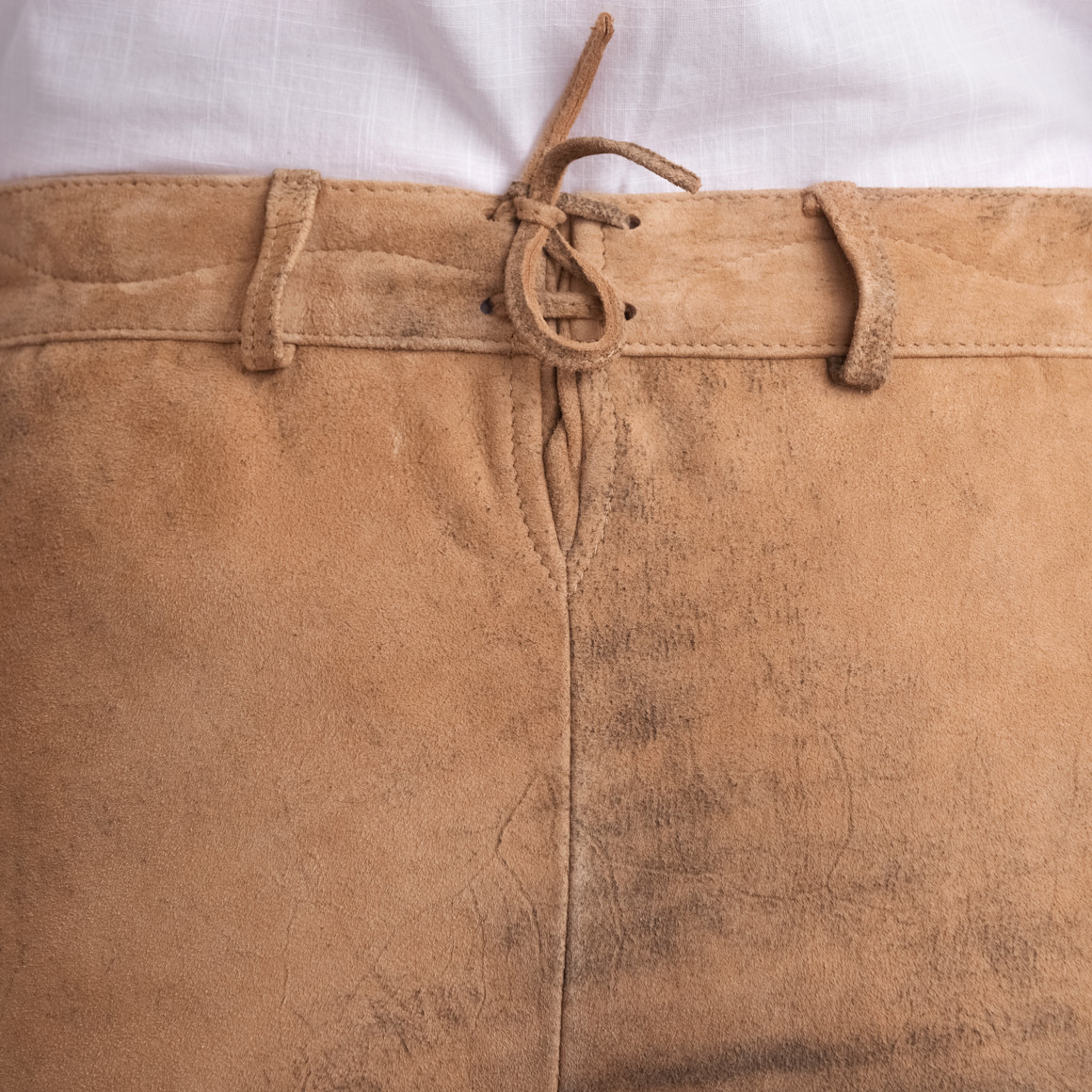 Gina Benotti Damen Lederhose mit Stickereien dunkelbraun