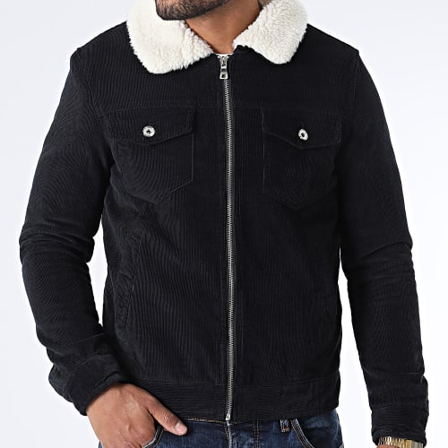 Veste Col Mouton MA21009 Bleu Marine