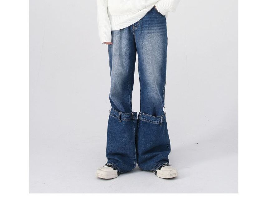 FAERIS - Mid Rise Afneembare Losse Jeans