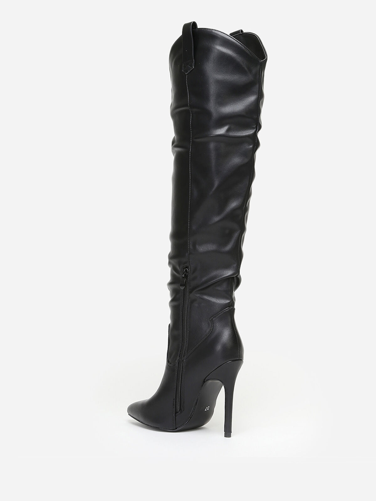 Bottes pointues à talon aiguille- Noir