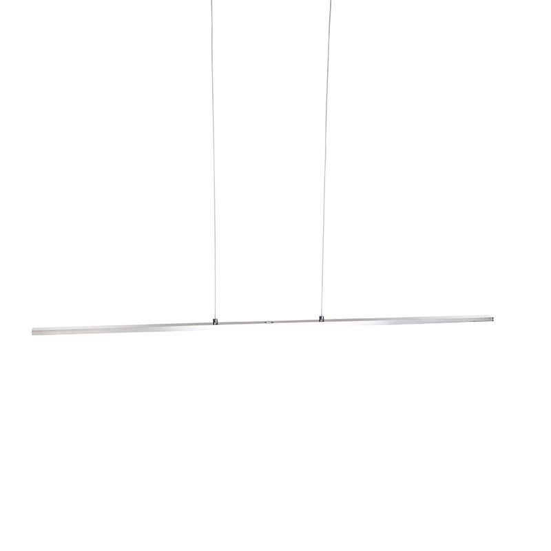 Design hanglamp staal met touch-dimmer incl. LED - Platina