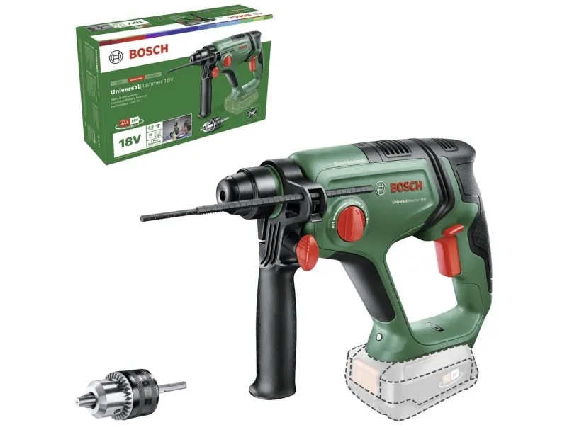 Bosch ACCUBOREHAMMER UNIV 18V SOLO M/ADAPTER - SOLO