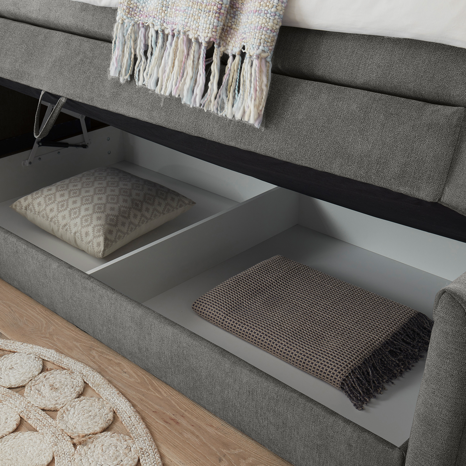 Boxspringbett - stone - H2 - 120x200 cm