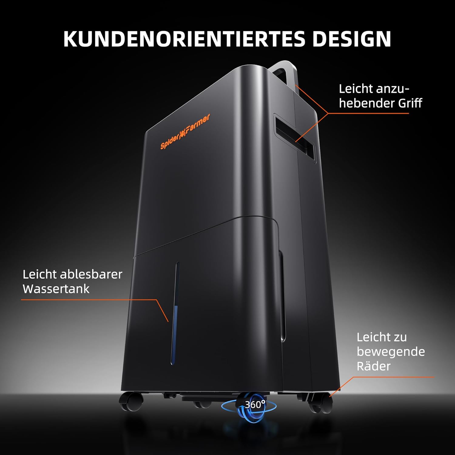 SPIDER FARMER Luftentfeuchter, 12L Pflanzenentfeuchter mit Feuchtigkeitsregelung, APP-Steuerung, 24H Timer Funktion für Grow-Zelt, luftentfeuchter elektrisch für Indoor-Garten,Wohnung & Keller
