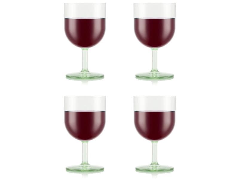 Bodum Outdoor-Weinglas Oktett 250 ml, Grün, 4 Stück Rotweingläser für draussen
