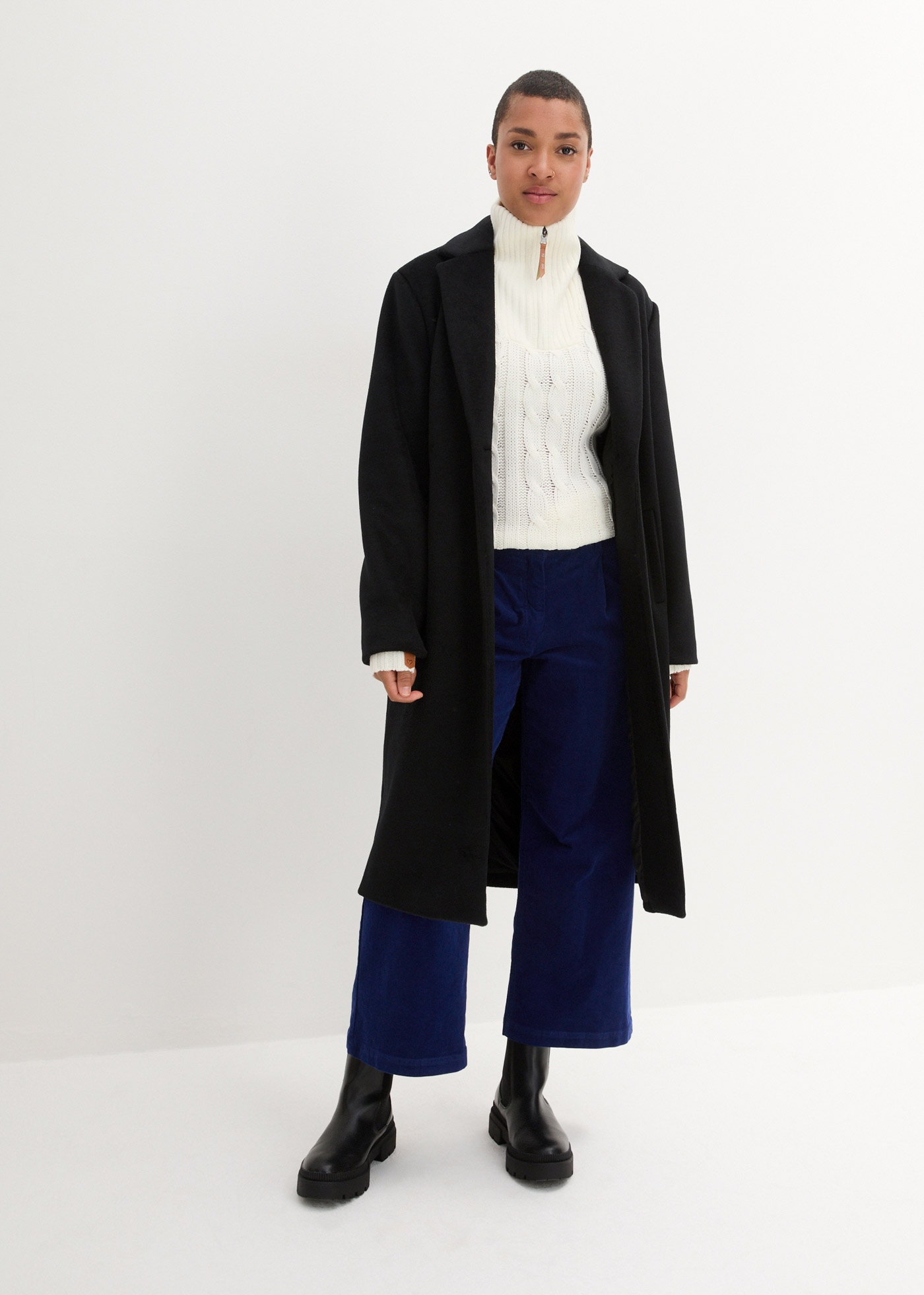 bonprix Cordhose »Weite Stretchcord-Culotte mit High-Waist-Bequembund, 7/8-Länge«  Weite Stretchcord-Culotte mit High-Waist-Bequembund, 7/8-Länge
