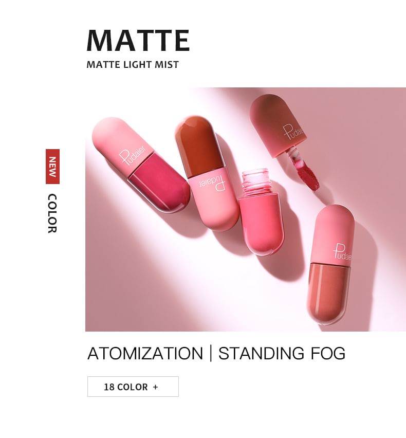 Pudaier - Mini Capsule Matte Vloeibare Lippenstift - 18 Kleuren