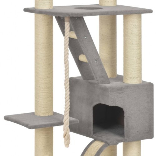 Arranhador para gatos com hastes de sisal, cinza