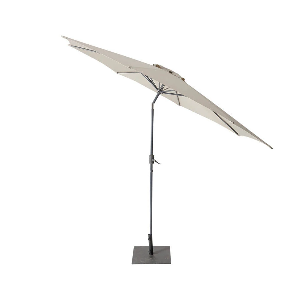 Parasol de jardin rond Tiago inclinable taupe Ø.300 x H.245 cm