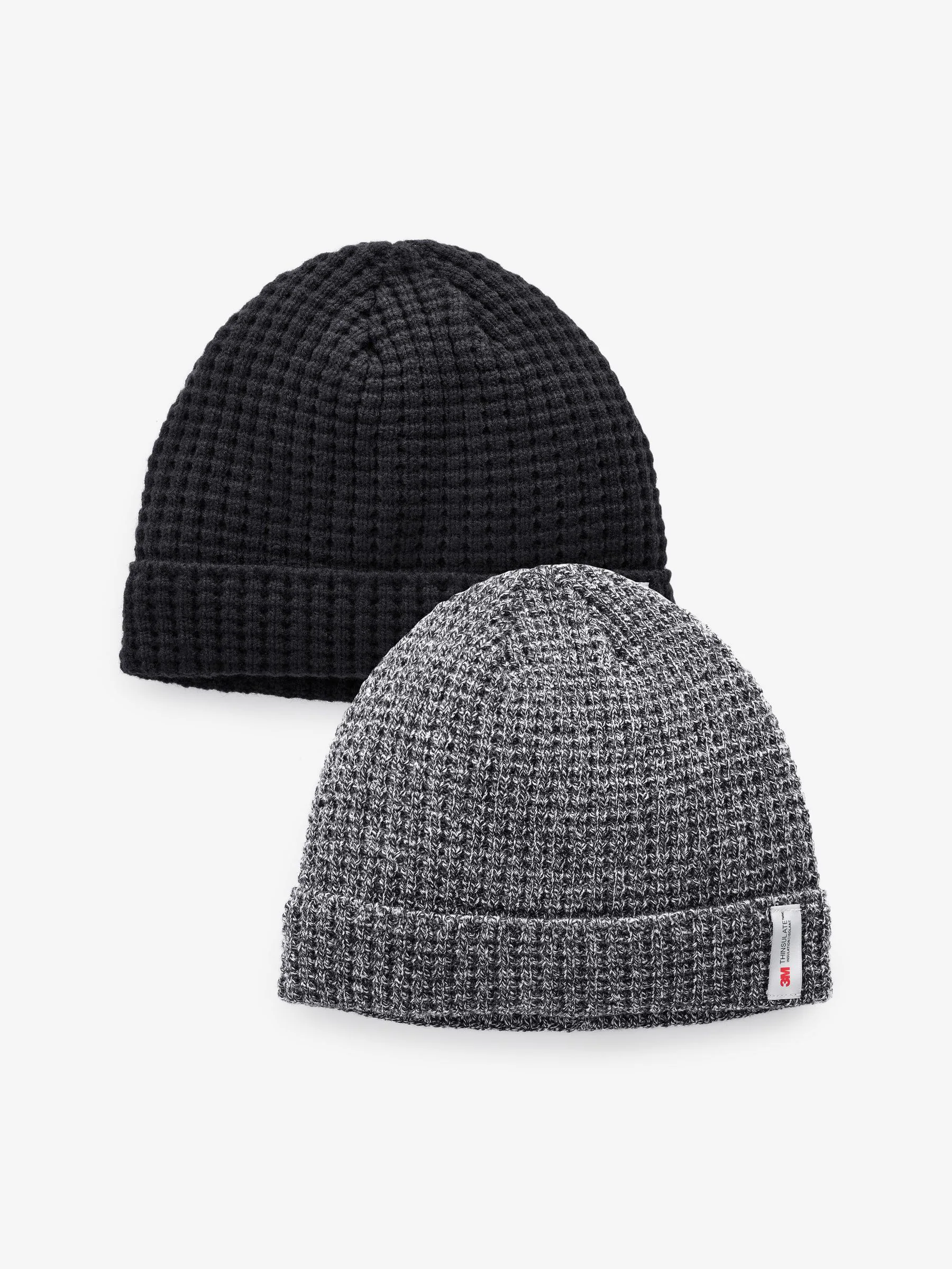 Zwart/grijs - Thinsulate beanie-mutsen 2 stuks