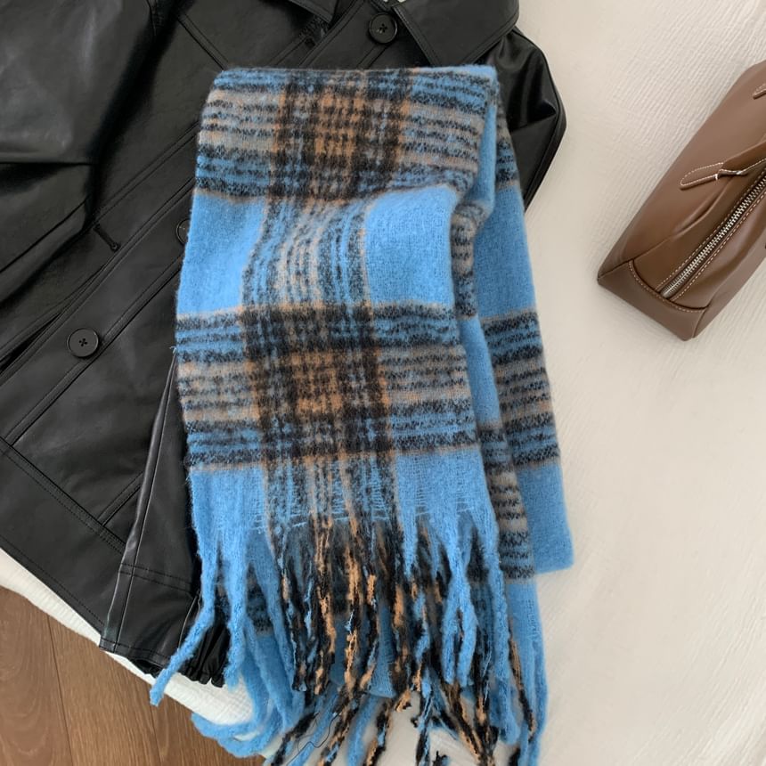 Combon - Geruite Fringe Sjaal