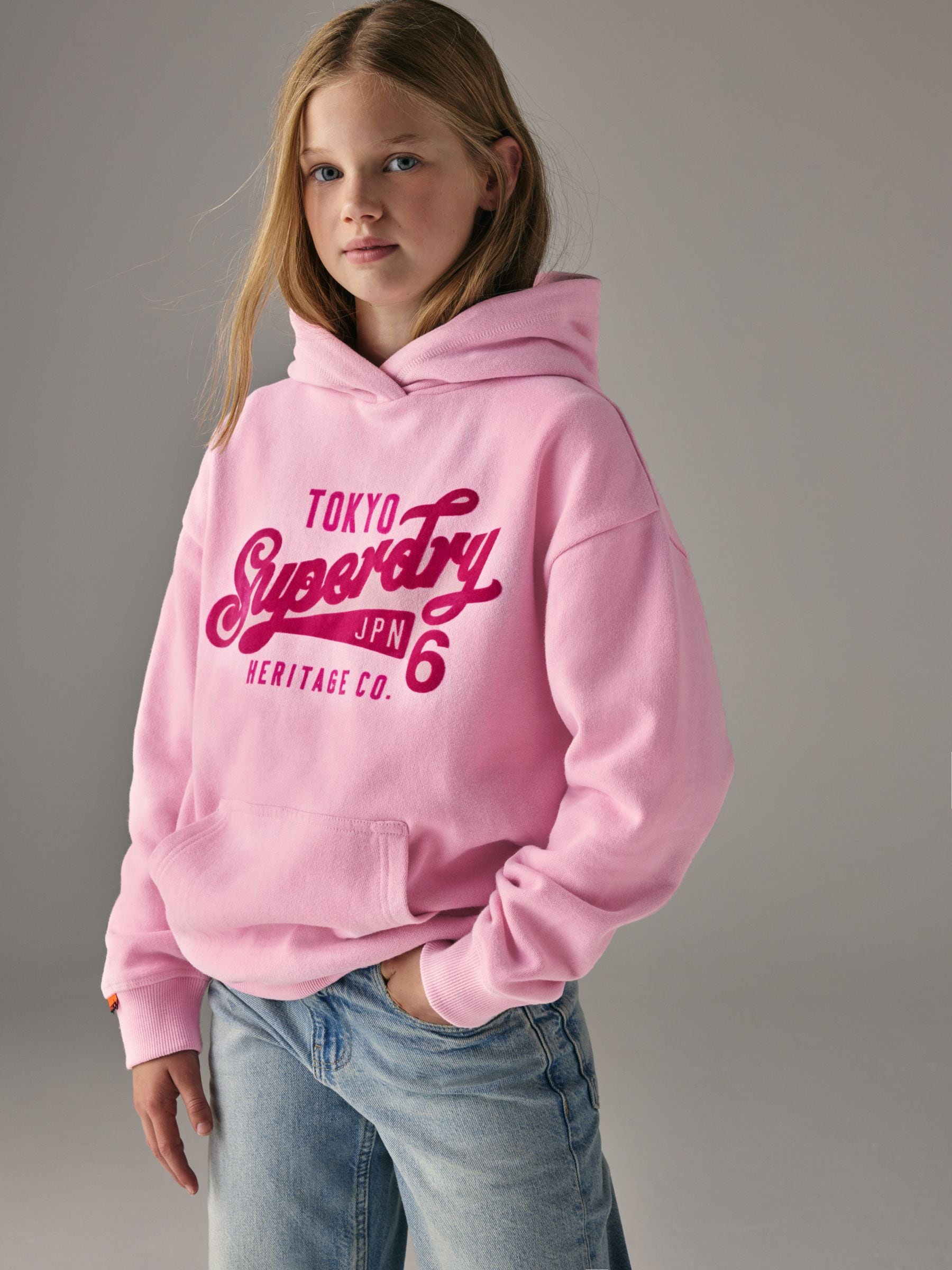 Roze - Superdry hoodie met logo
