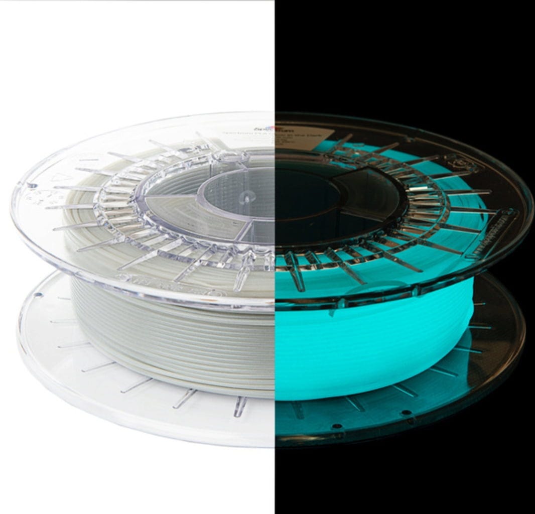 Spectrum  PLA Special Glow in the Dark Blue, 1,75 mm / 500 g    Glow-in-the-Dark PLA Filament für viele Anwendungsgebiete