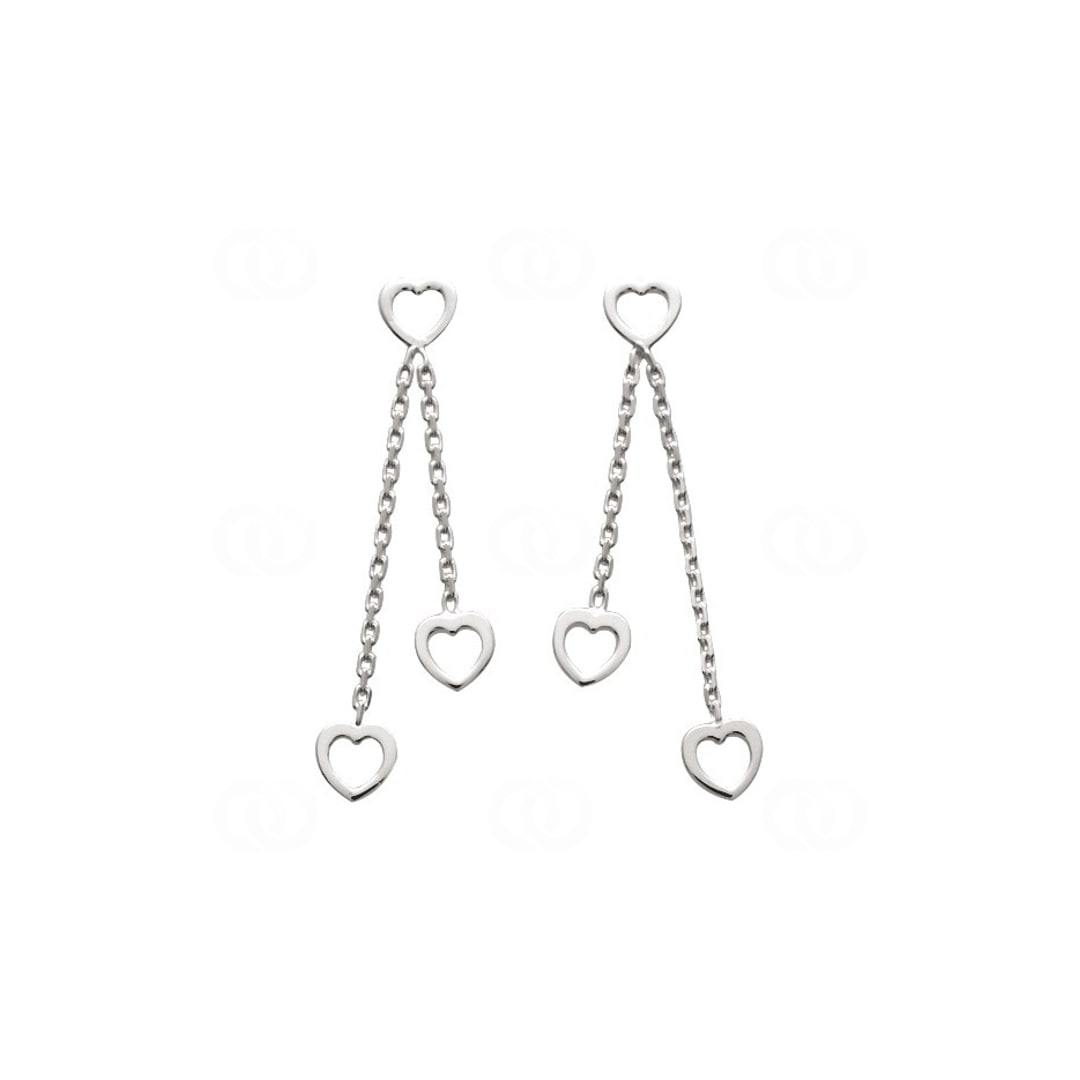 Ohrstecker mit Anhänger 925 Silber Herzen