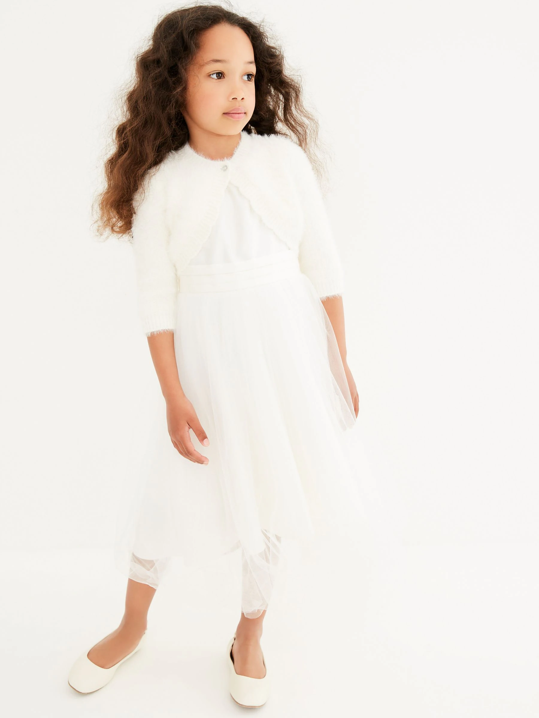 Ecru wit - Donzig vest met bolero (12 mnd- 16 jr)