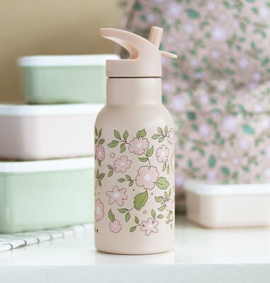 A Little Lovely Company Vannflaske Blomster 350 ml, Rosa