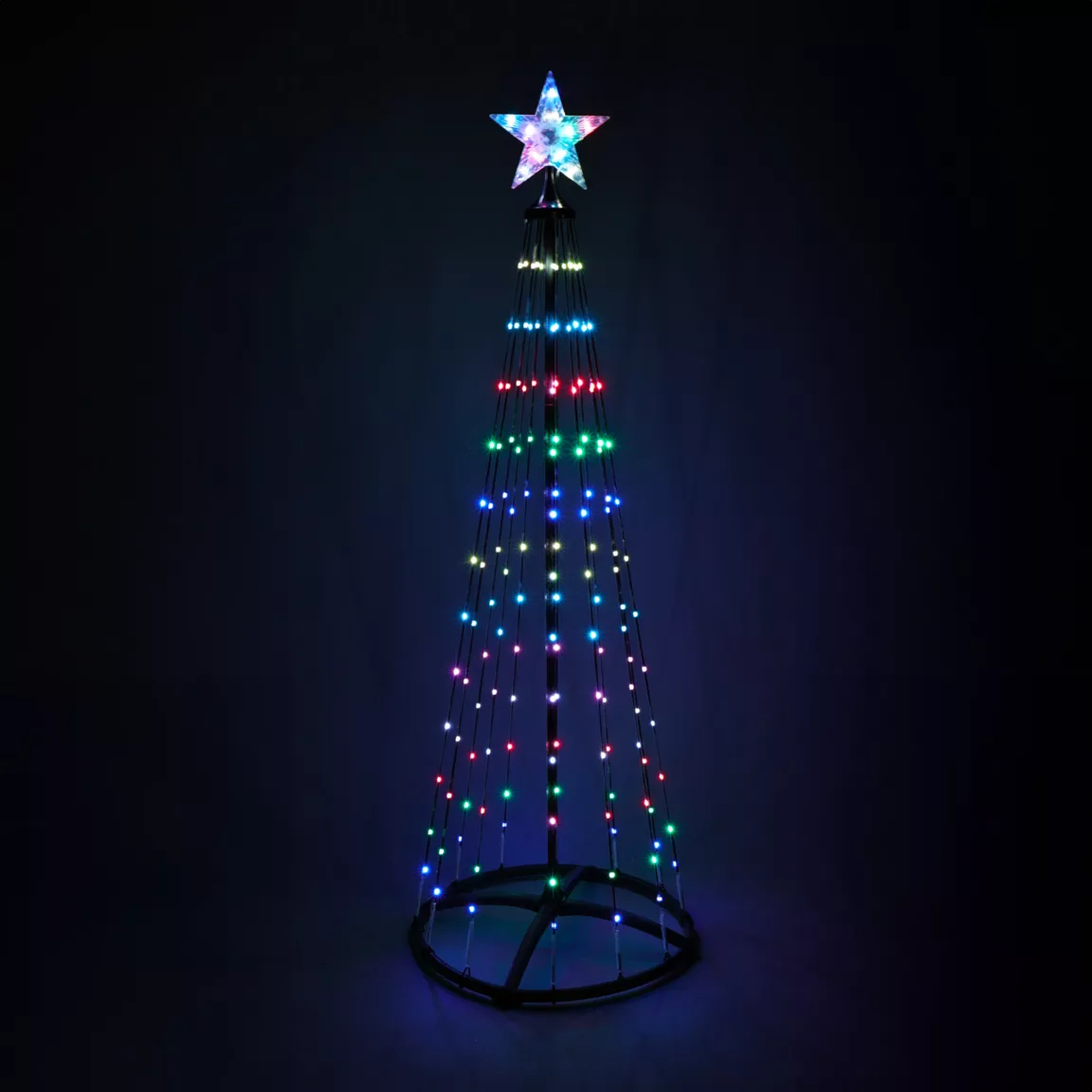Cône lumineux Digital 154 Micro Led (H150 cm) Twinkling Noir et Multicolore