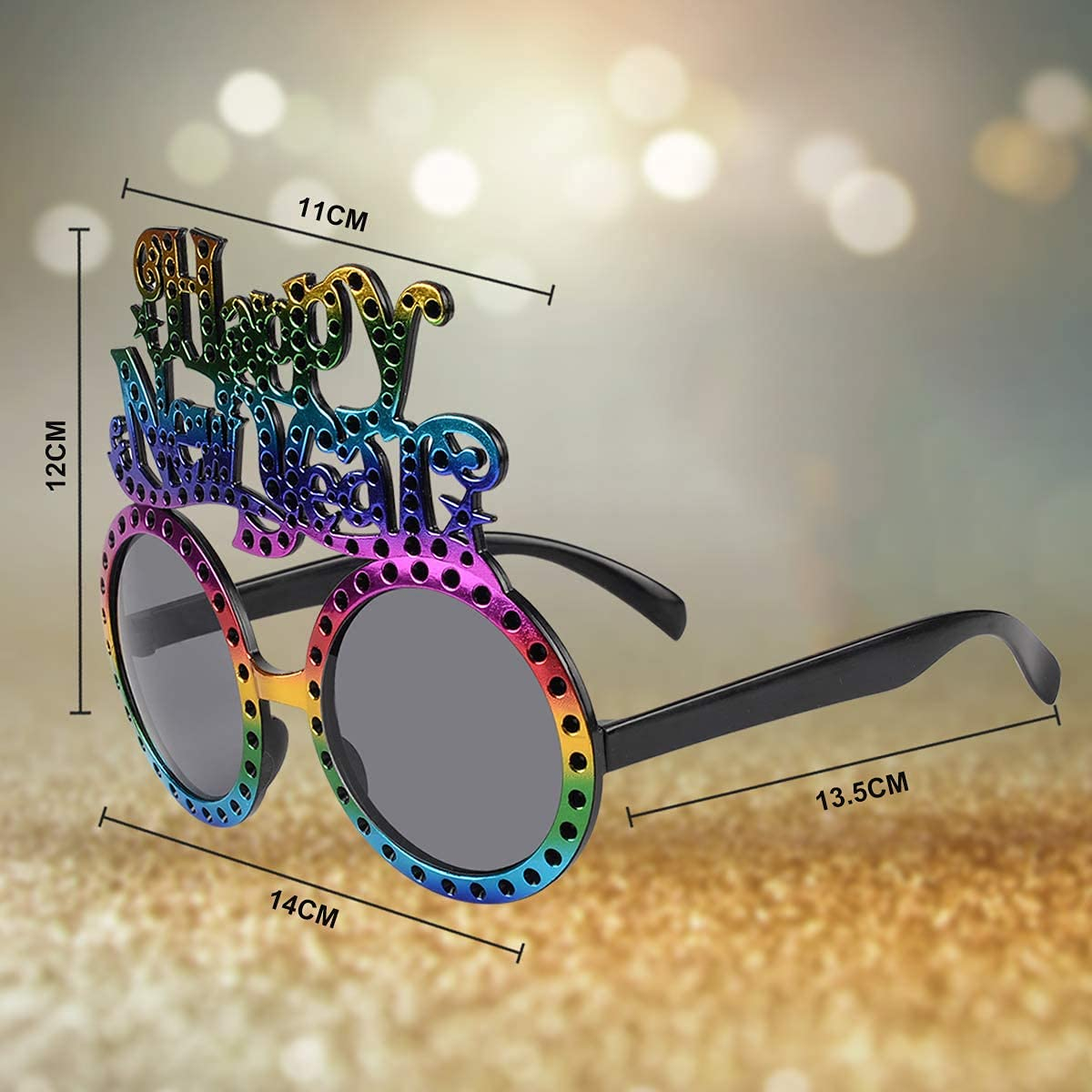 (4er Set) Photo Booth Silvester Brillen Party Fotorequisiten Foto Accessoires Dekorationen für lustige Bilder - Happy New Year