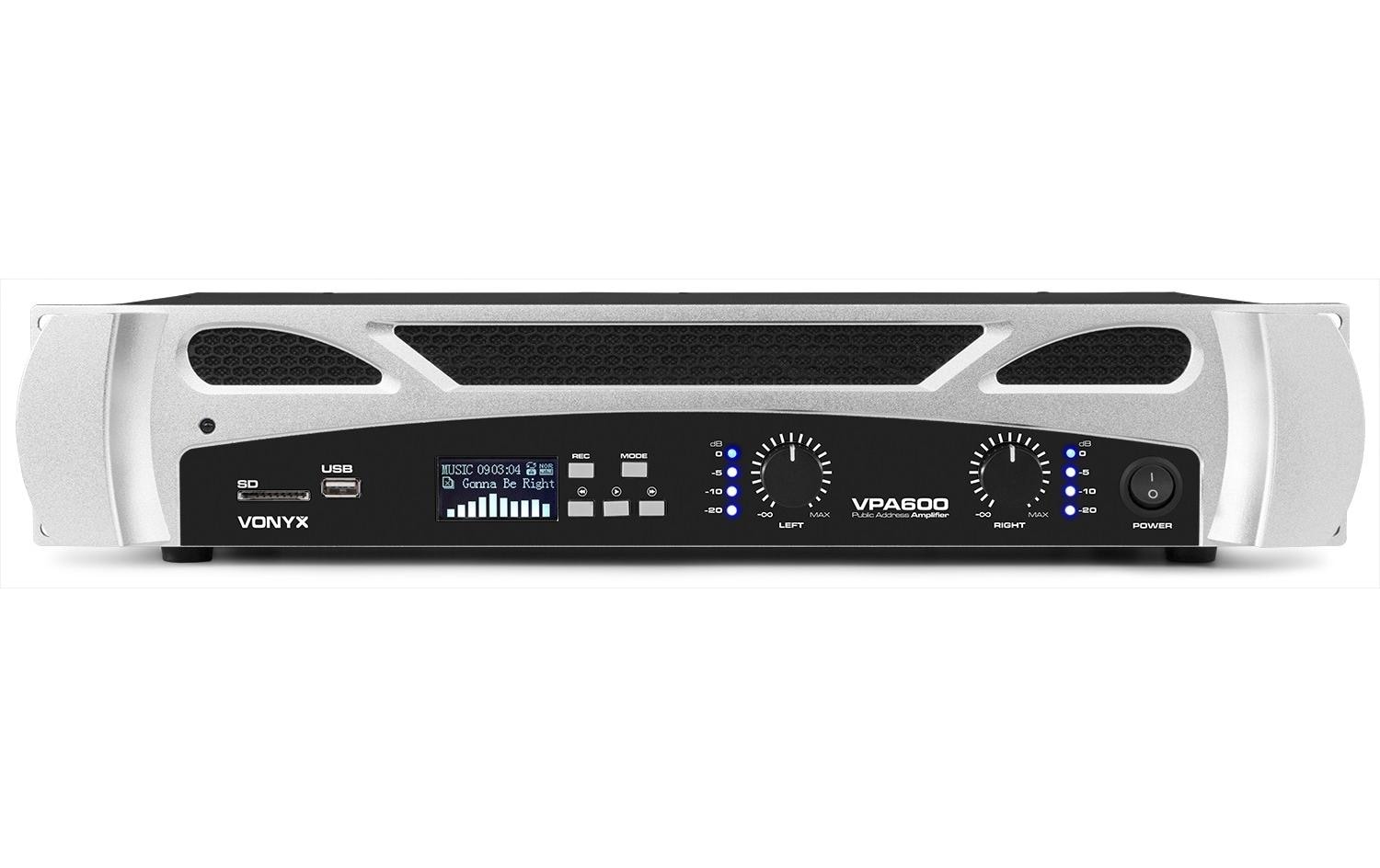 Endstufe VPA600<br>PA-Endstufe mit 2x 300 W MP3, BT, USB