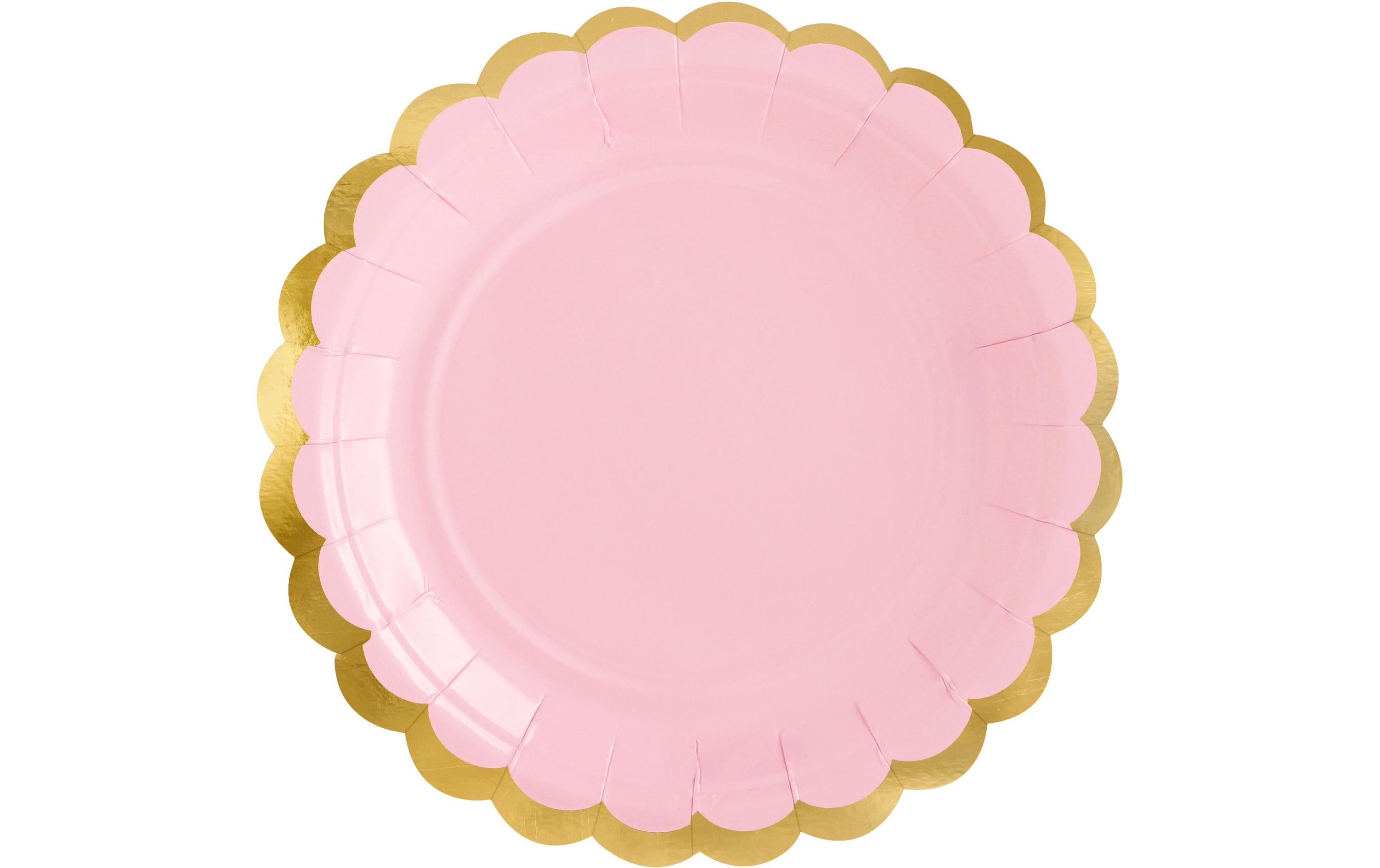Einwegteller Rosa, 18 cm, 6 StückParty-Papierteller