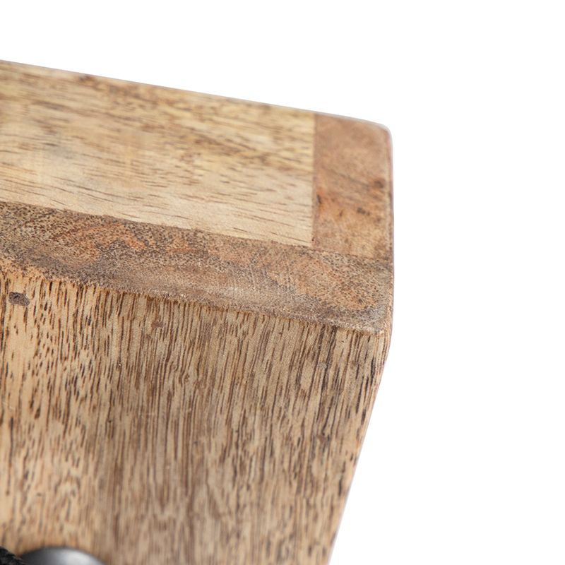 Industriële spot donkergrijs met mango hout 18 cm - Mangoes