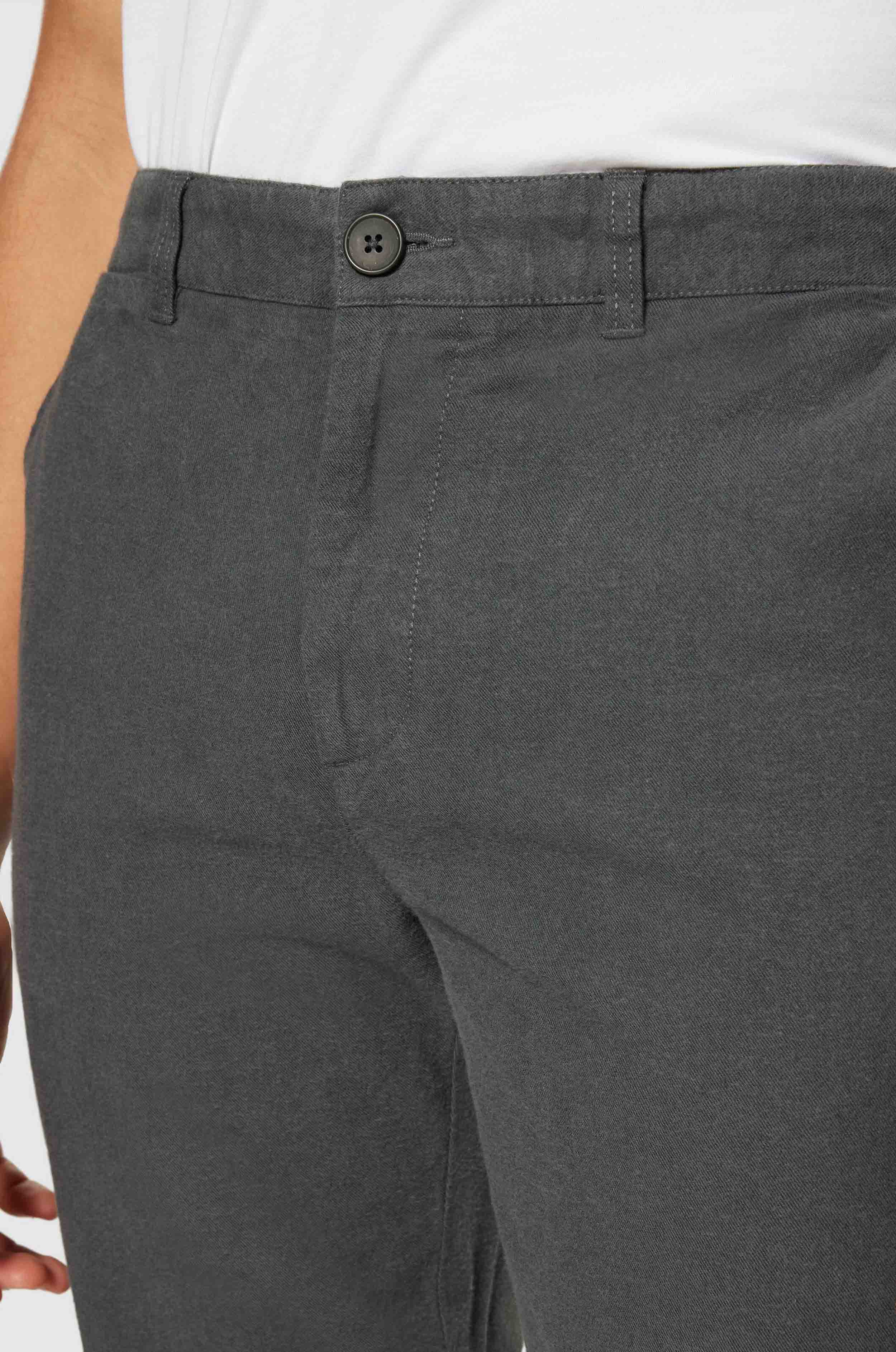 Knowledge Cotton Apparel Chinos Chuck Regular Flannel Chino Pants Gray Pinstripe