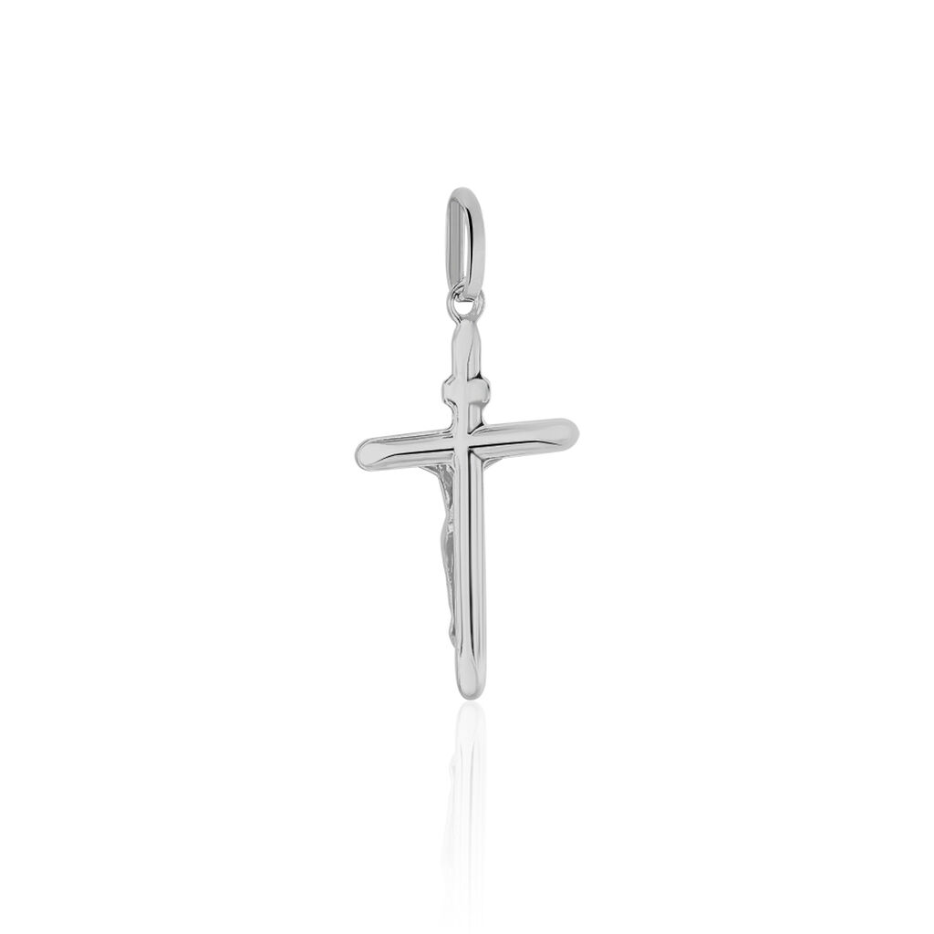 Pendentif Damian Croix Or Blanc