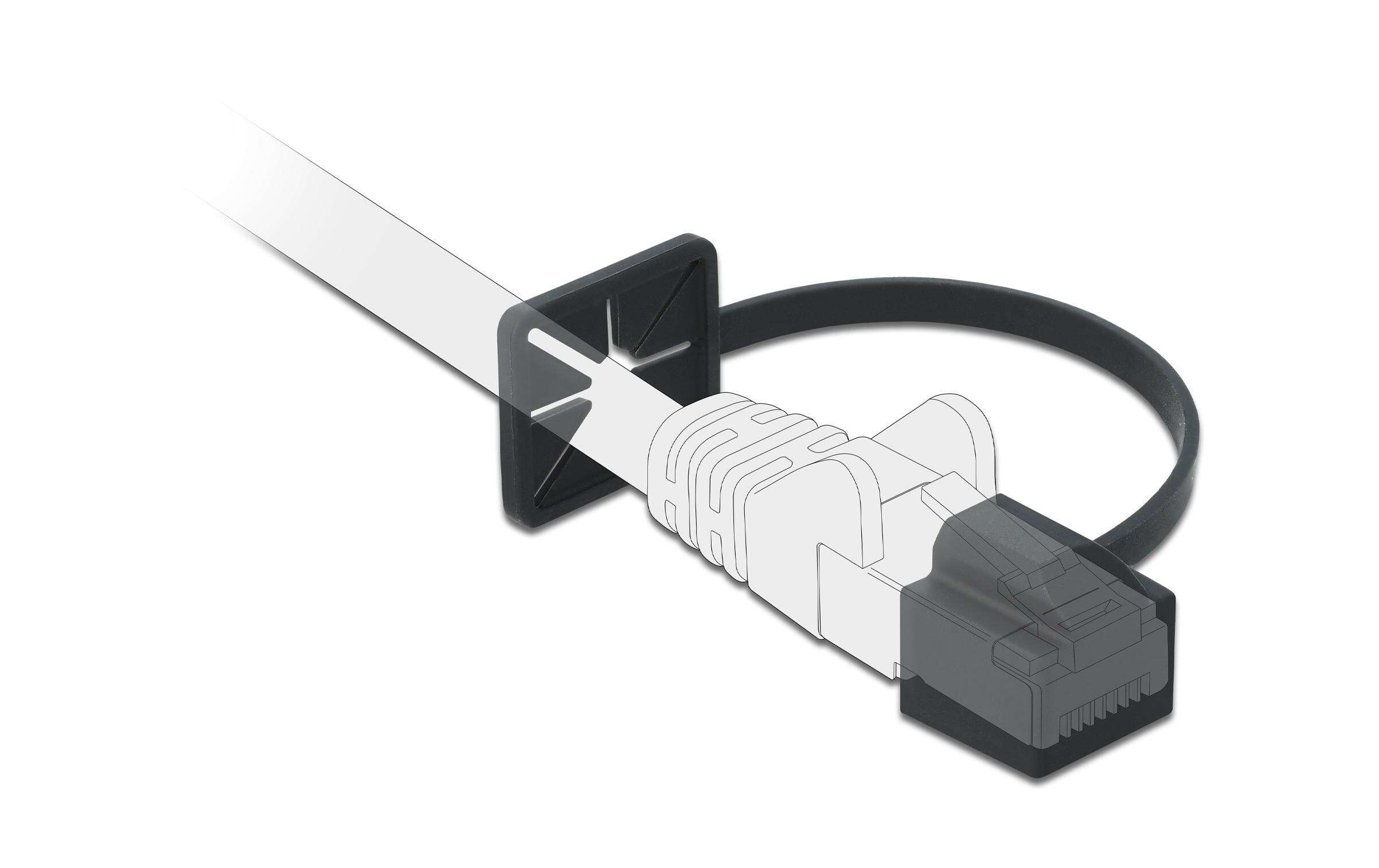 Blindstecker/Staubschutz RJ45, mit Befestigungsclip 1 StückDelock Staubschutz für RJ45 Stecker mit Befestigungsclip schwarz
