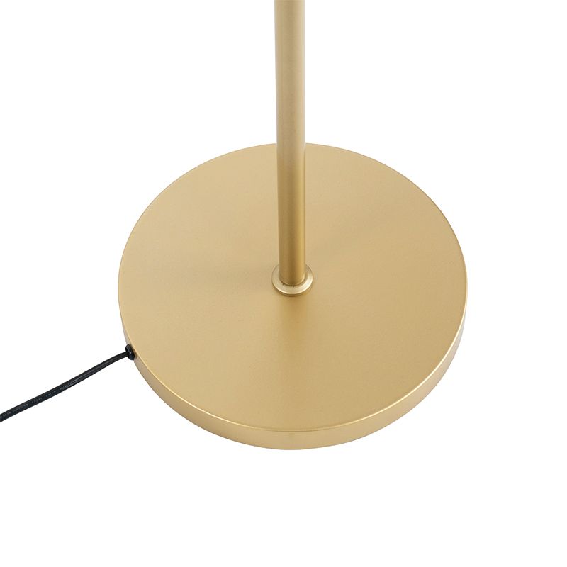 Oosterse vloerlamp goud roze kap met franjes - Franxa