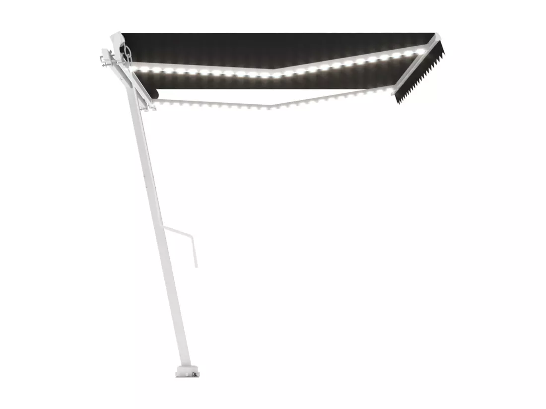 Auvent manuel rétractable avec LED 450x300 cm Anthracite